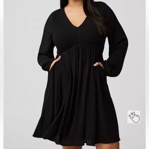 Torrid Babydoll Mini Dress Black